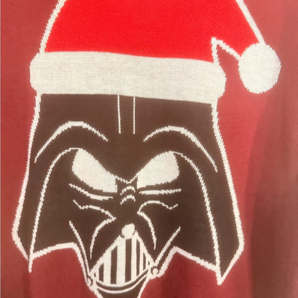 Disney Men's Festive Darth Vader Sweater - Red and Black - Picture 4 of 8